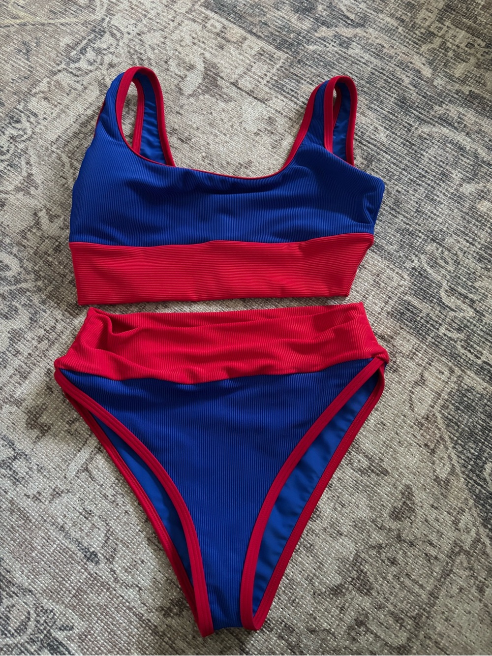 Lain Snow Two-Piece Swimsuit – red/blue